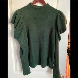 Green puff sleeve Express sweater.